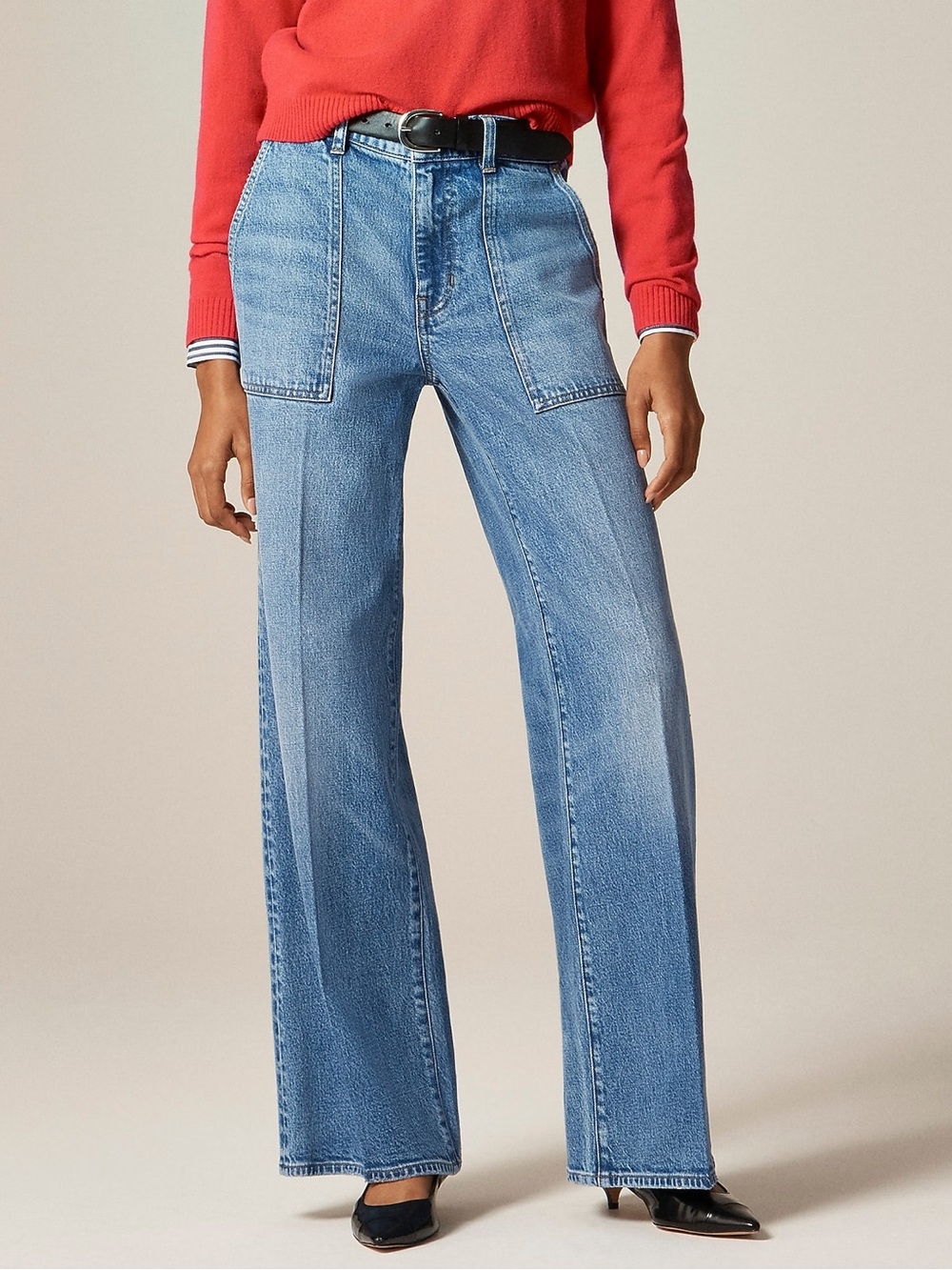 NWOT J.Crew Camp Pocket Wide Leg Jean